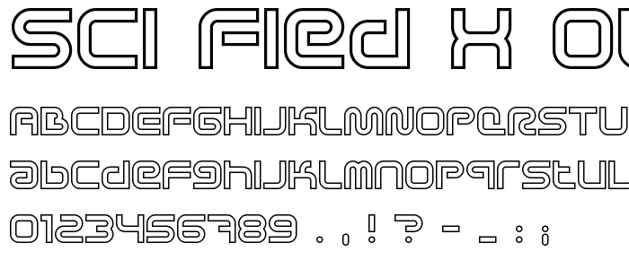Sci Fied X Outline font
